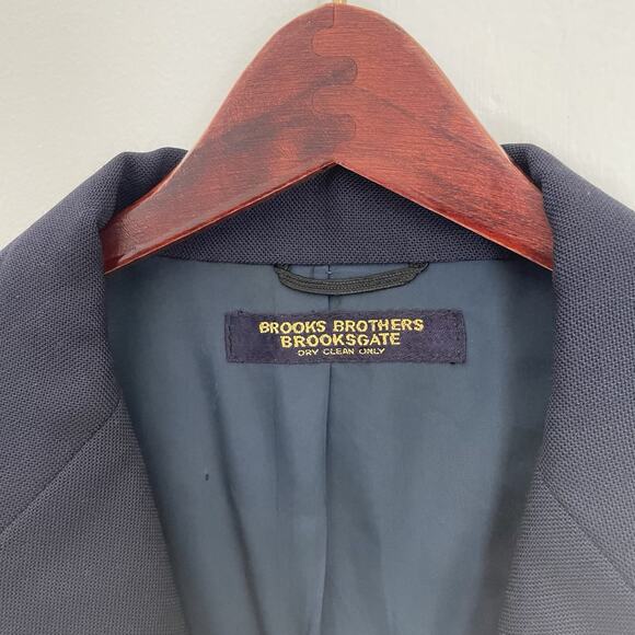 VTG Brooks Brothers Brooksgate Navy Blazer 40R Silver Buttons Preppy USA Ivy - Picture 3 of 14